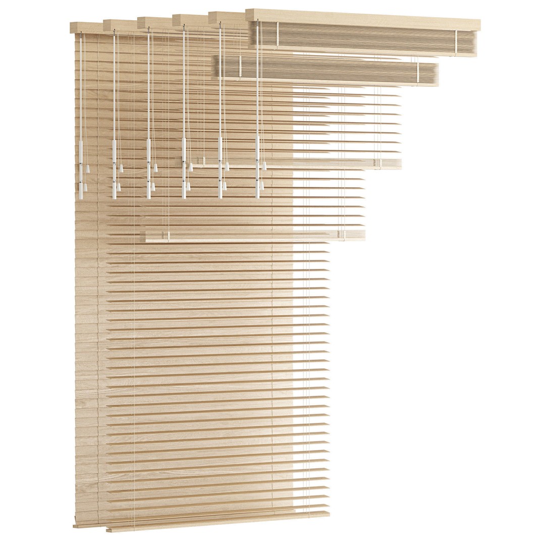 Wooden Venetian Blinds 3D Model – Bandalux Design, PBR Textures, FBX - View 4