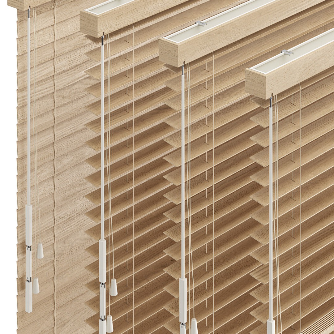 Wooden Venetian Blinds 3D Model – Bandalux Design, PBR Textures, FBX - View 6