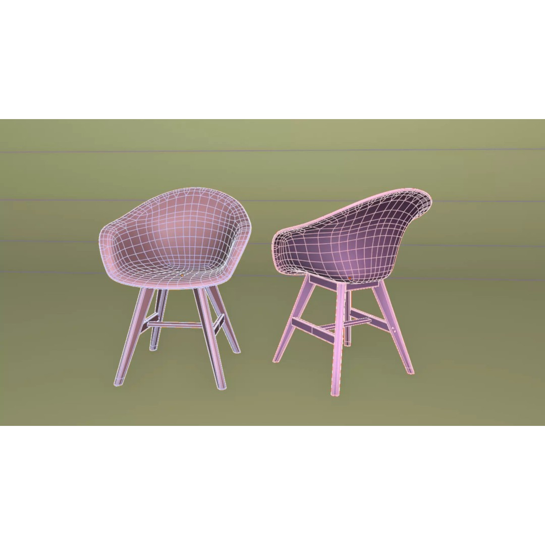 White Writing Desk 3D Model – Elegant Office Setup, FBX & OBJ - View 10