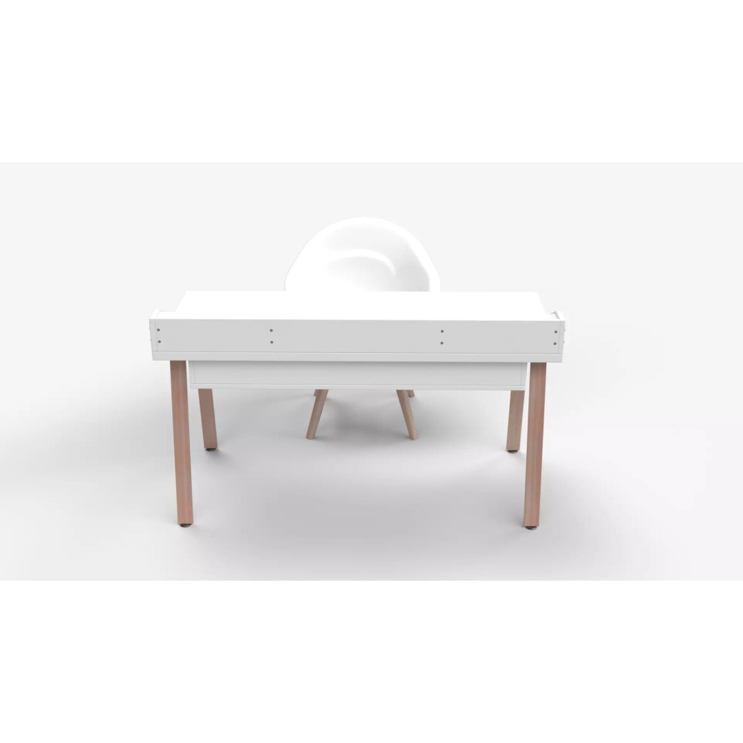 White Writing Desk 3D Model – Elegant Office Setup, FBX & OBJ - View 5