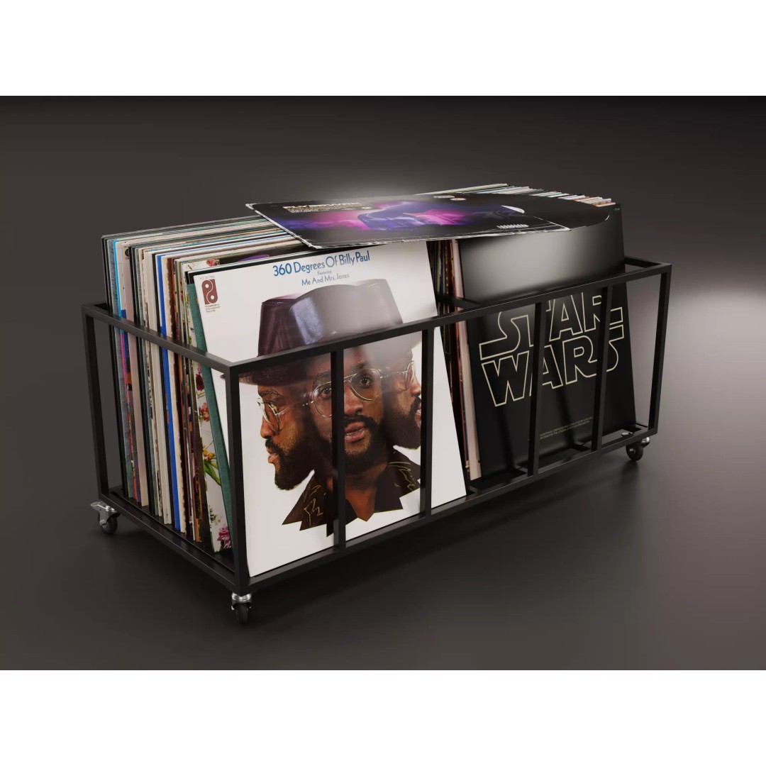 Vinyl Storage 3D Model – Realistic Cabinet with 5 Color Variations, Blender - View 2