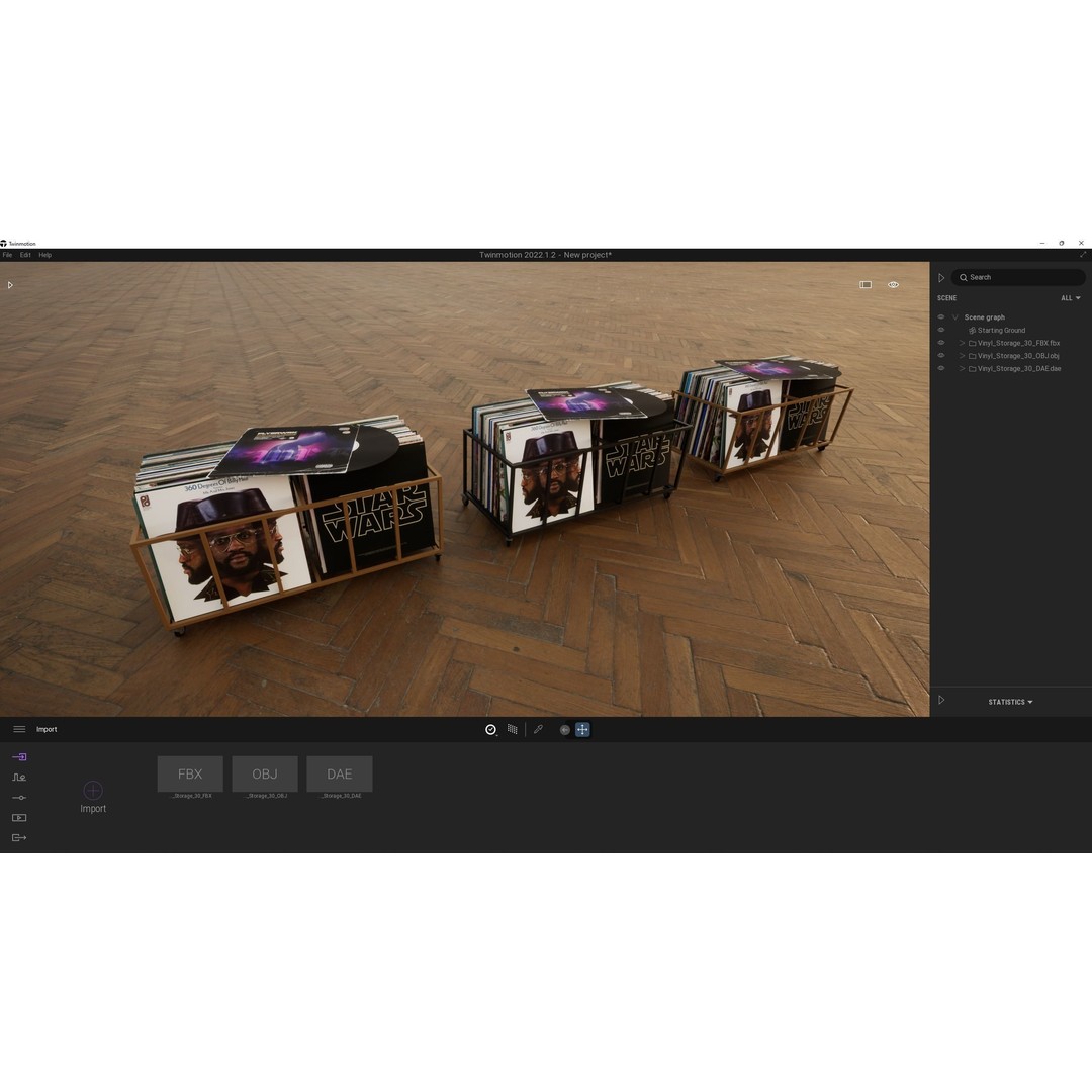 Vinyl Storage 3D Model – Realistic Cabinet with 5 Color Variations, Blender - View 20