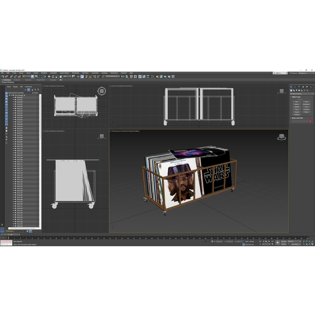 Vinyl Storage 3D Model – Realistic Cabinet with 5 Color Variations, Blender - View 21