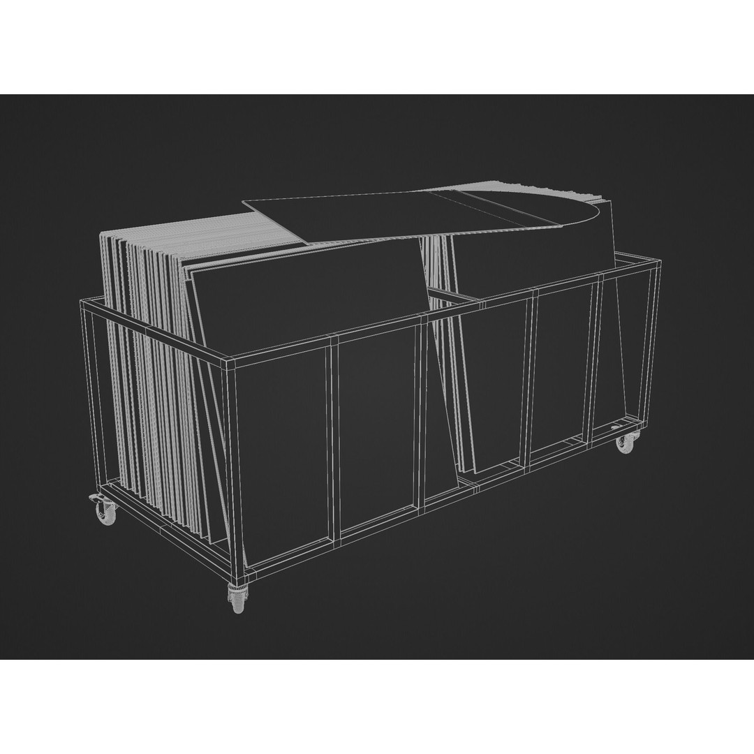 Vinyl Storage 3D Model – Realistic Cabinet with 5 Color Variations, Blender - View 25