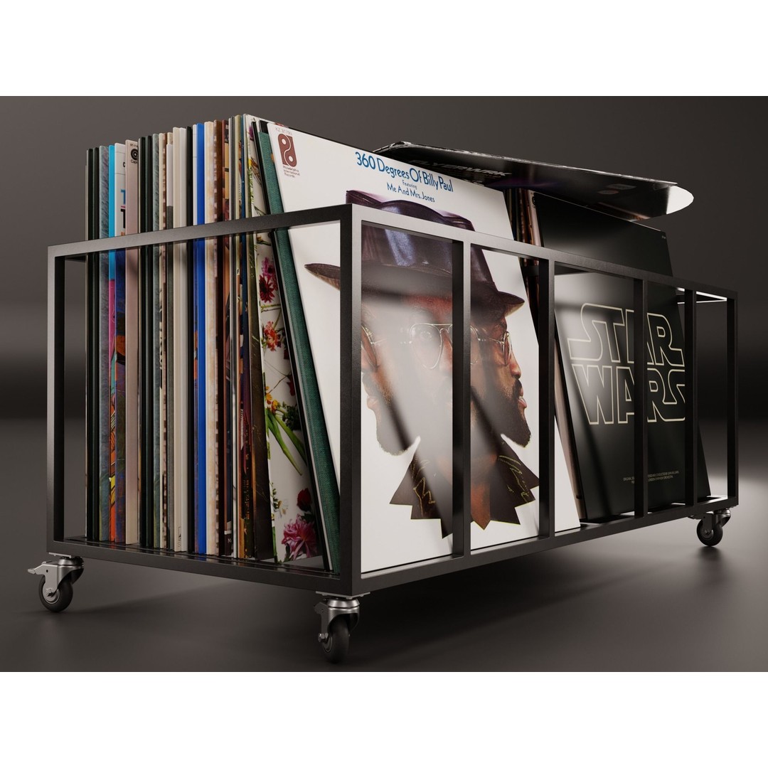 Vinyl Storage 3D Model – Realistic Cabinet with 5 Color Variations, Blender - View 5