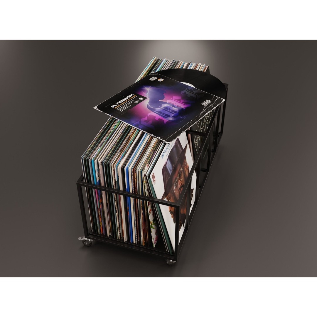 Vinyl Storage 3D Model – Realistic Cabinet with 5 Color Variations, Blender - View 7