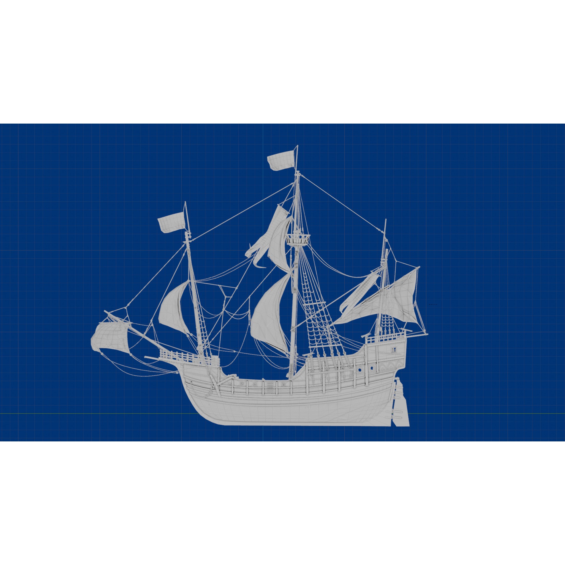 Santa Maria Ship - Game-Ready 3D Model