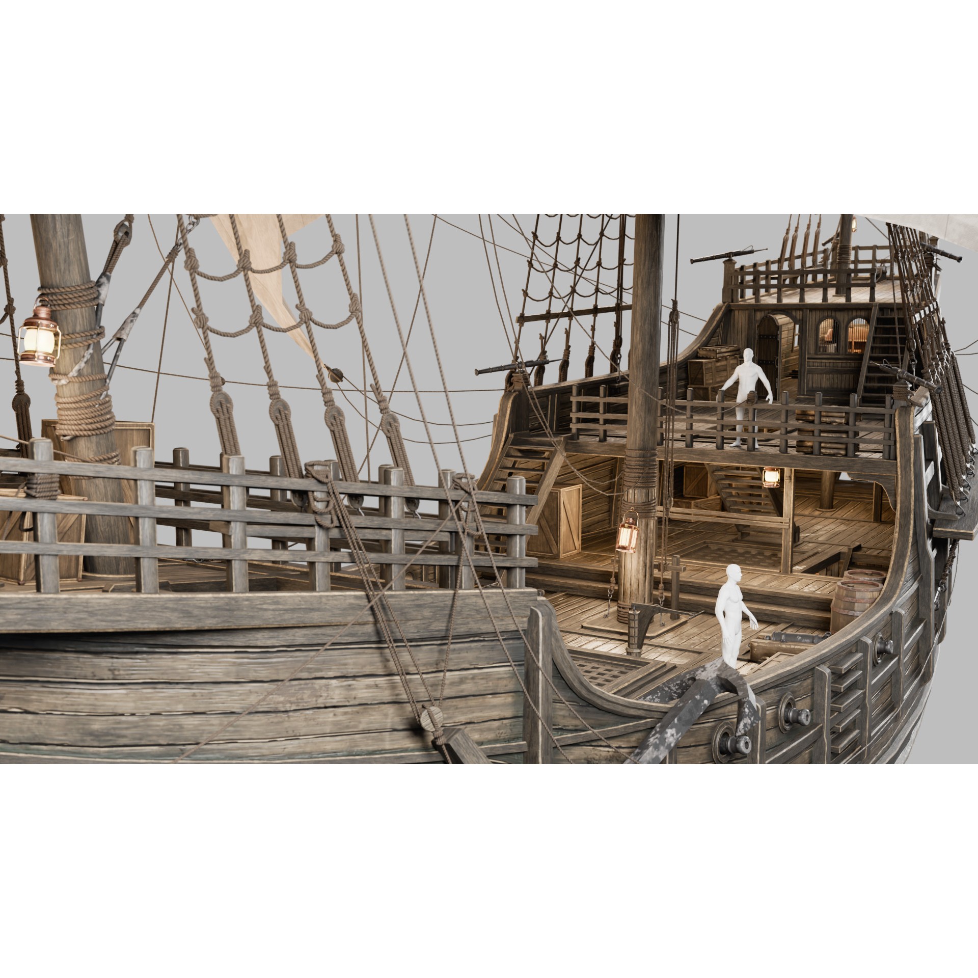 Santa Maria Ship - Game-Ready 3D Model - View 11