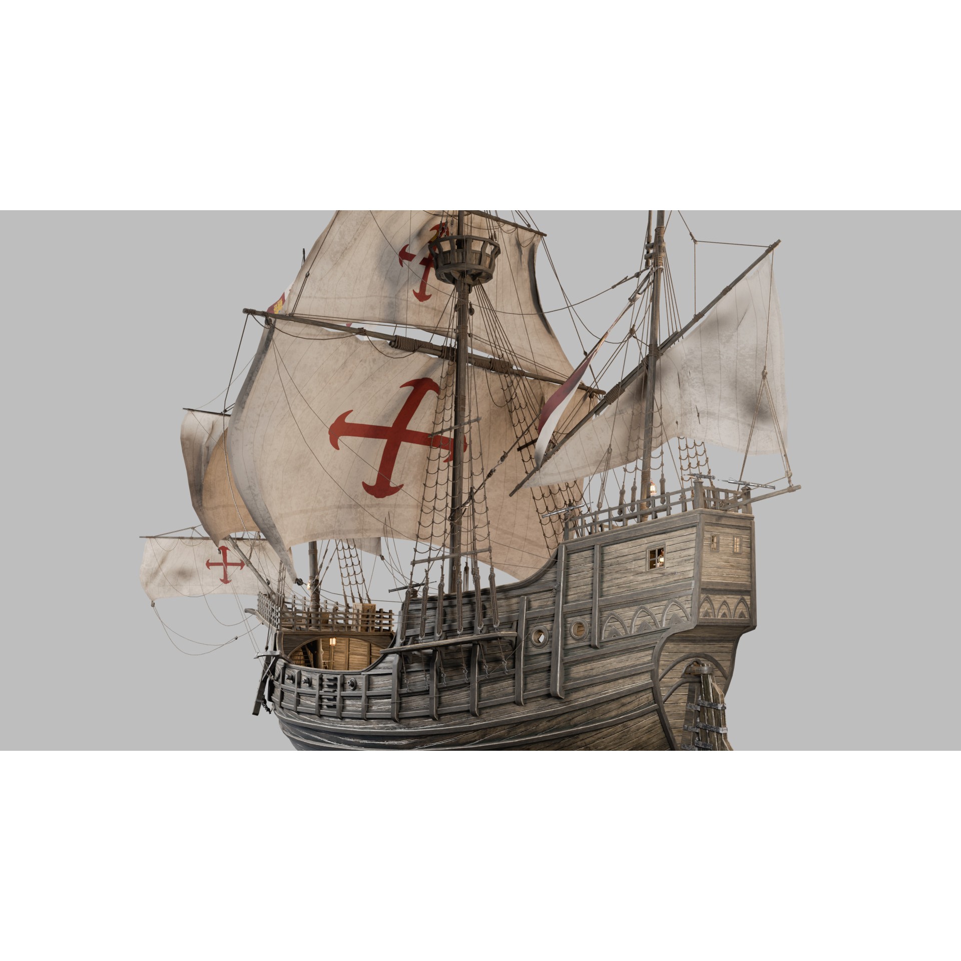 Santa Maria Ship - Game-Ready 3D Model - View 14