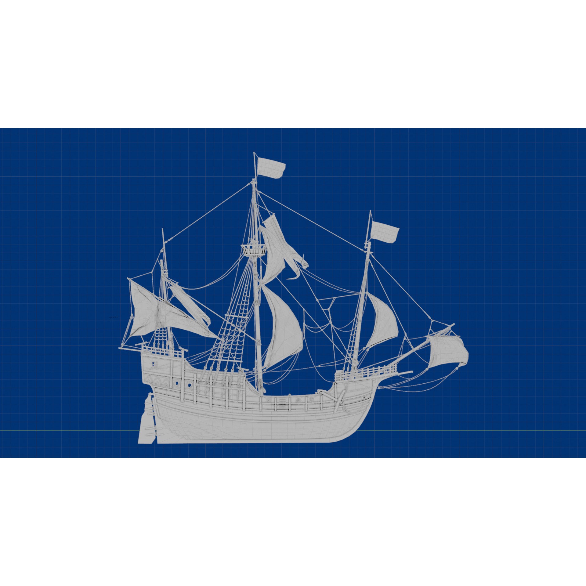 Santa Maria Ship - Game-Ready 3D Model - View 18