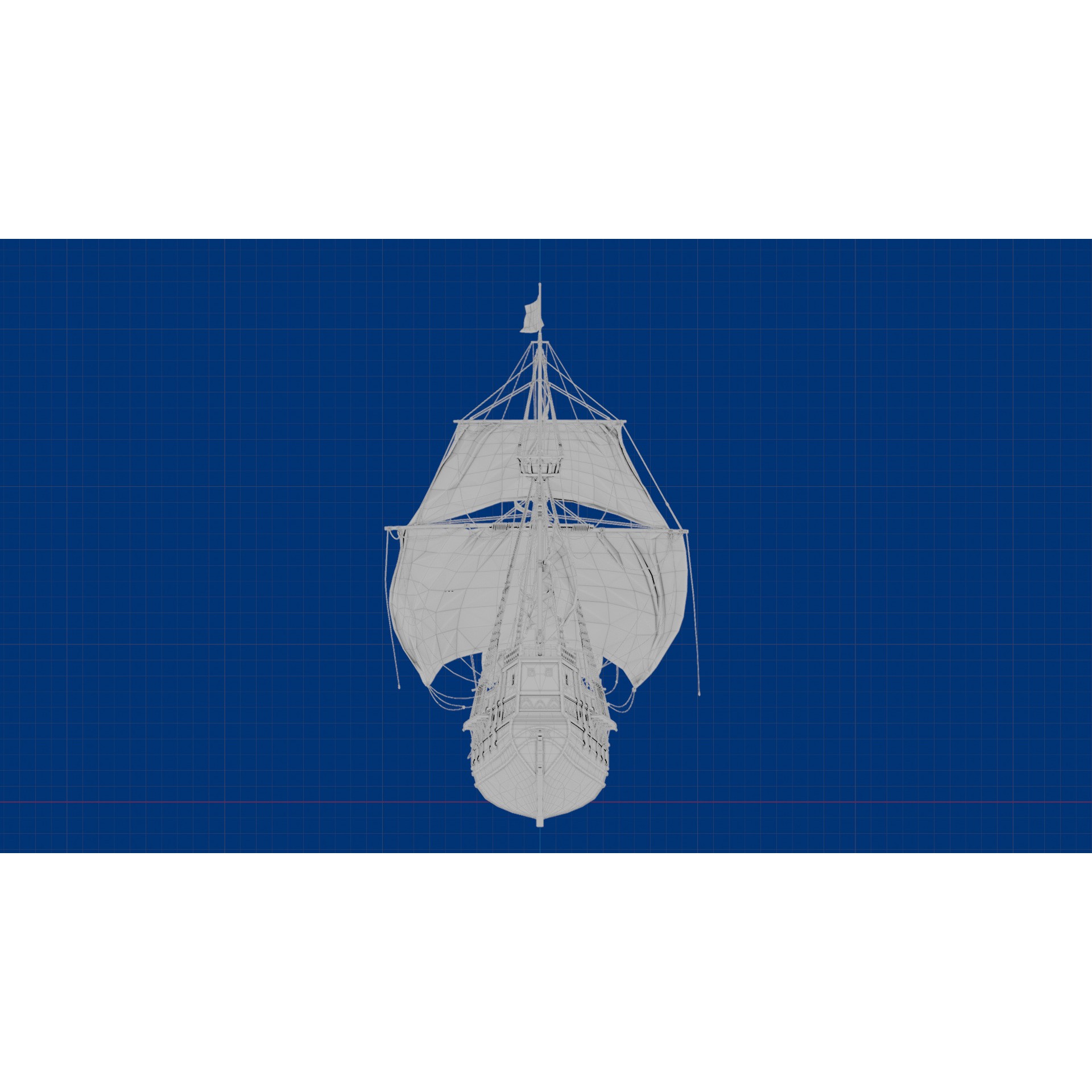 Santa Maria Ship - Game-Ready 3D Model - View 19