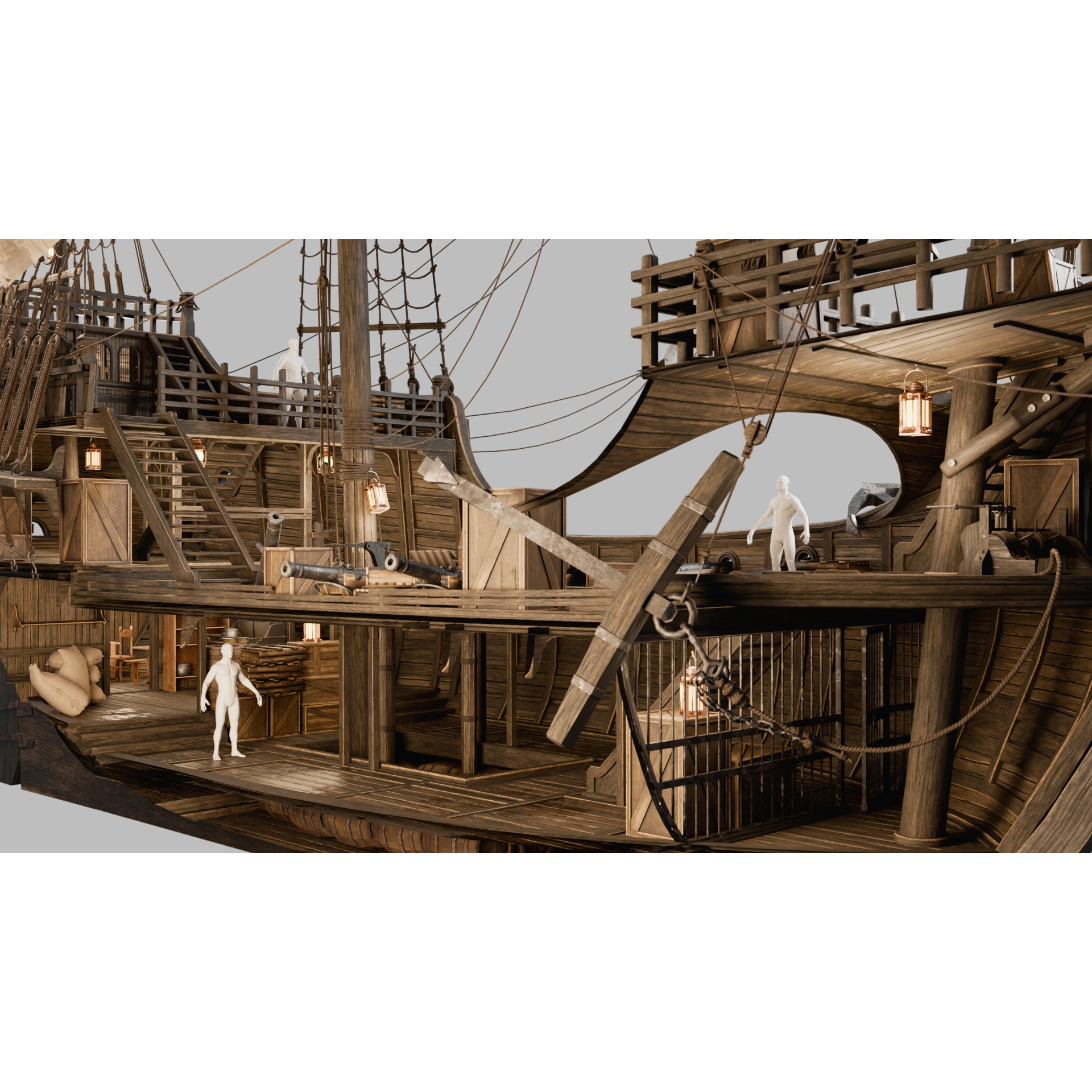 Santa Maria Ship - Game-Ready 3D Model - View 5
