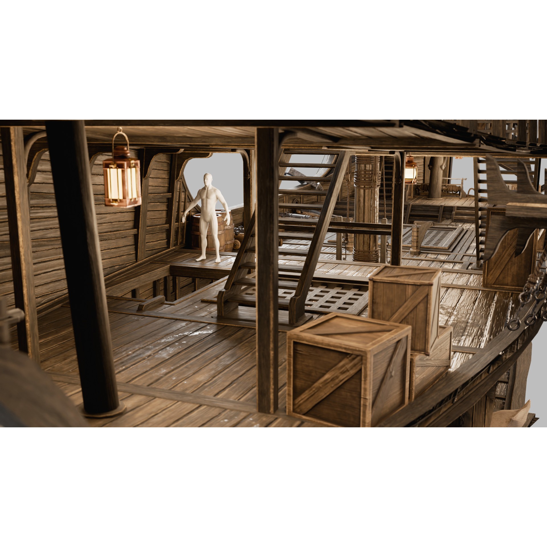 Santa Maria Ship - Game-Ready 3D Model - View 6