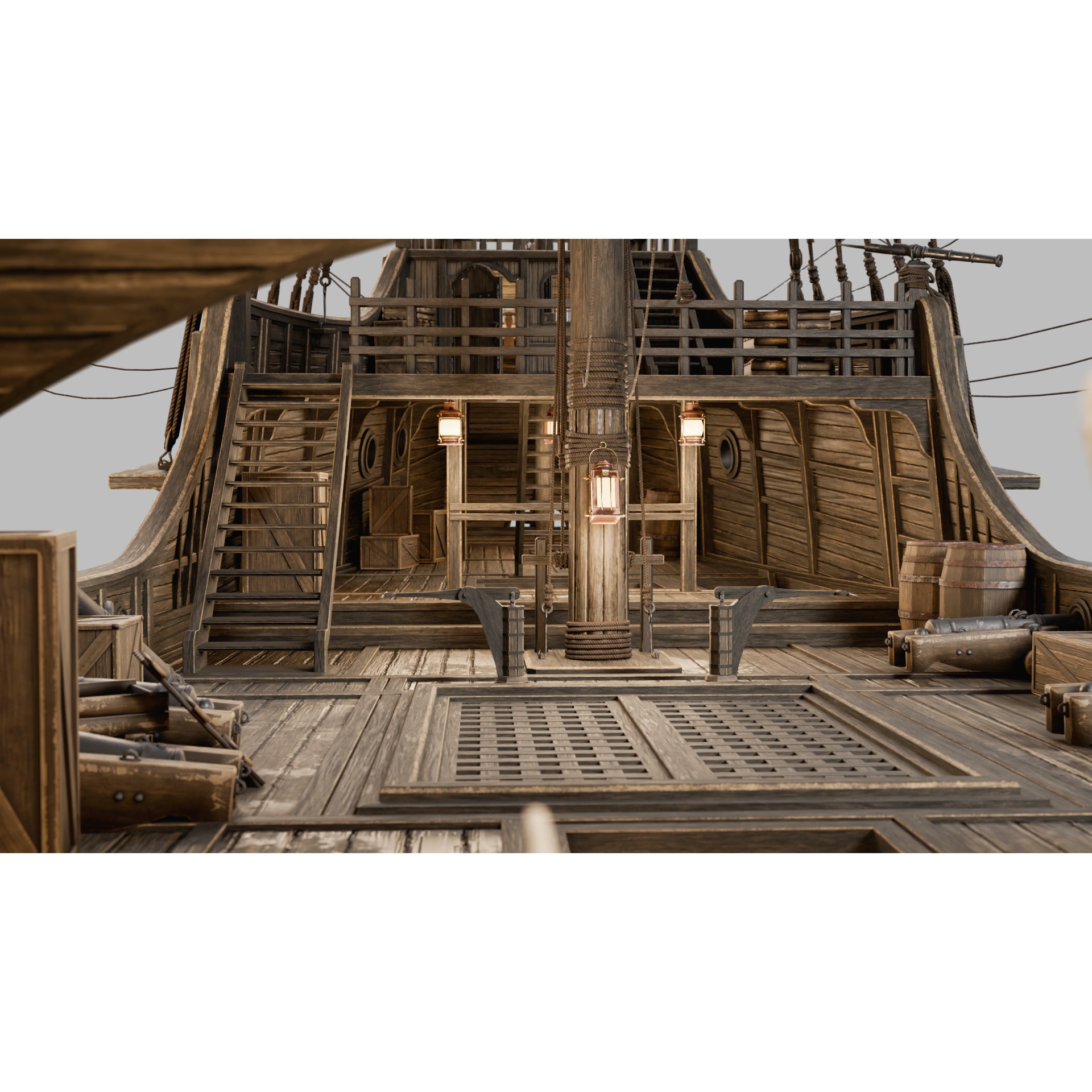 Santa Maria Ship - Game-Ready 3D Model - View 8