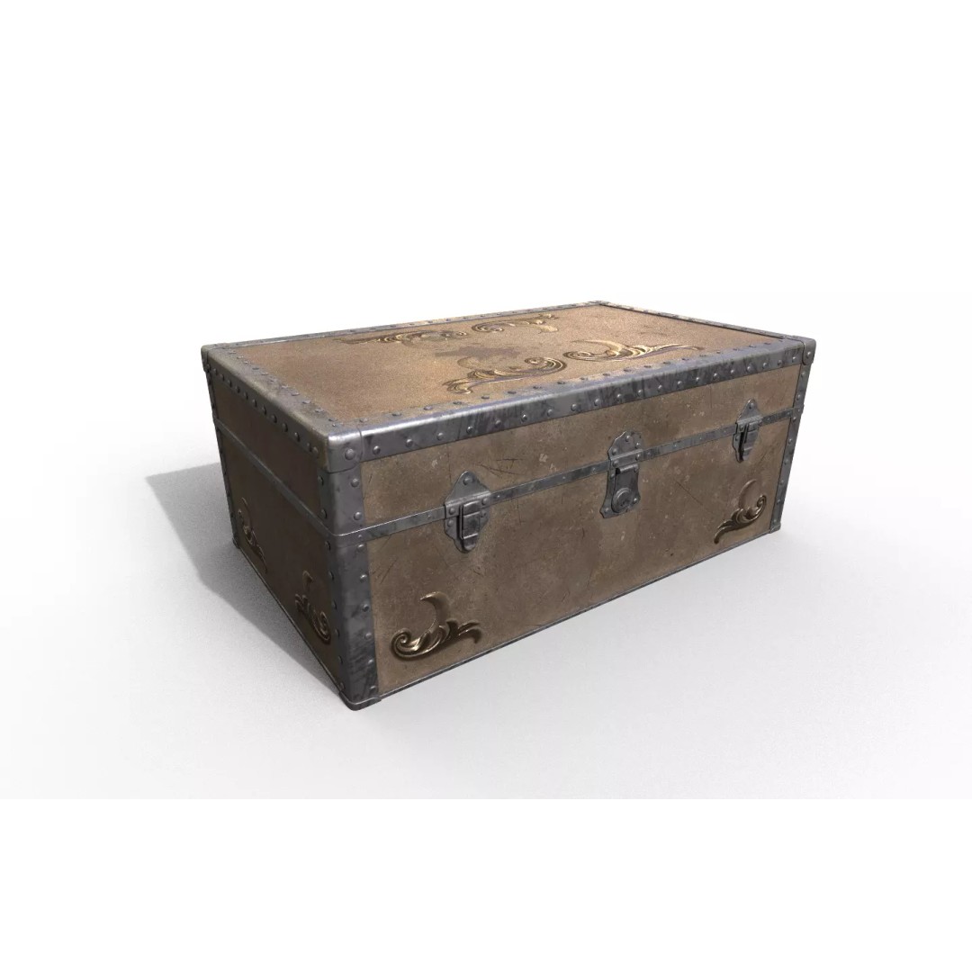 Chest 3D Model – Low Poly Storage Box with PBR Textures, FBX & OBJ - View 2