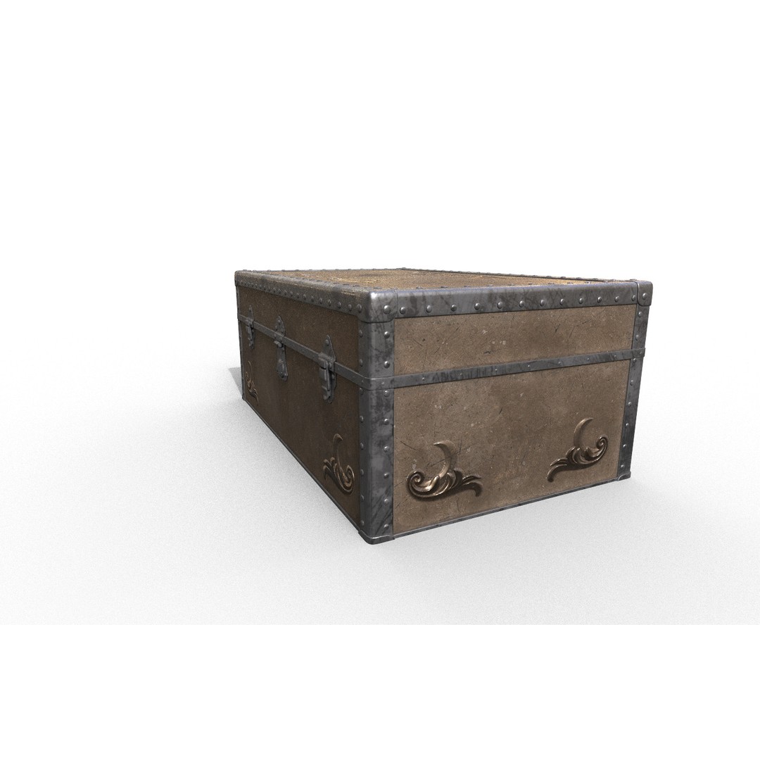 Chest 3D Model – Low Poly Storage Box with PBR Textures, FBX & OBJ - View 4