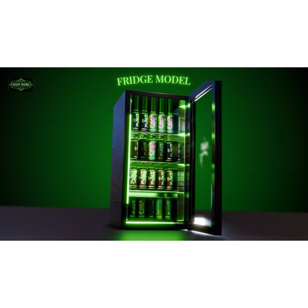 Soda Fridge 3D Model – Realistic Commercial Animation Asset, FBX, OBJ - View 2