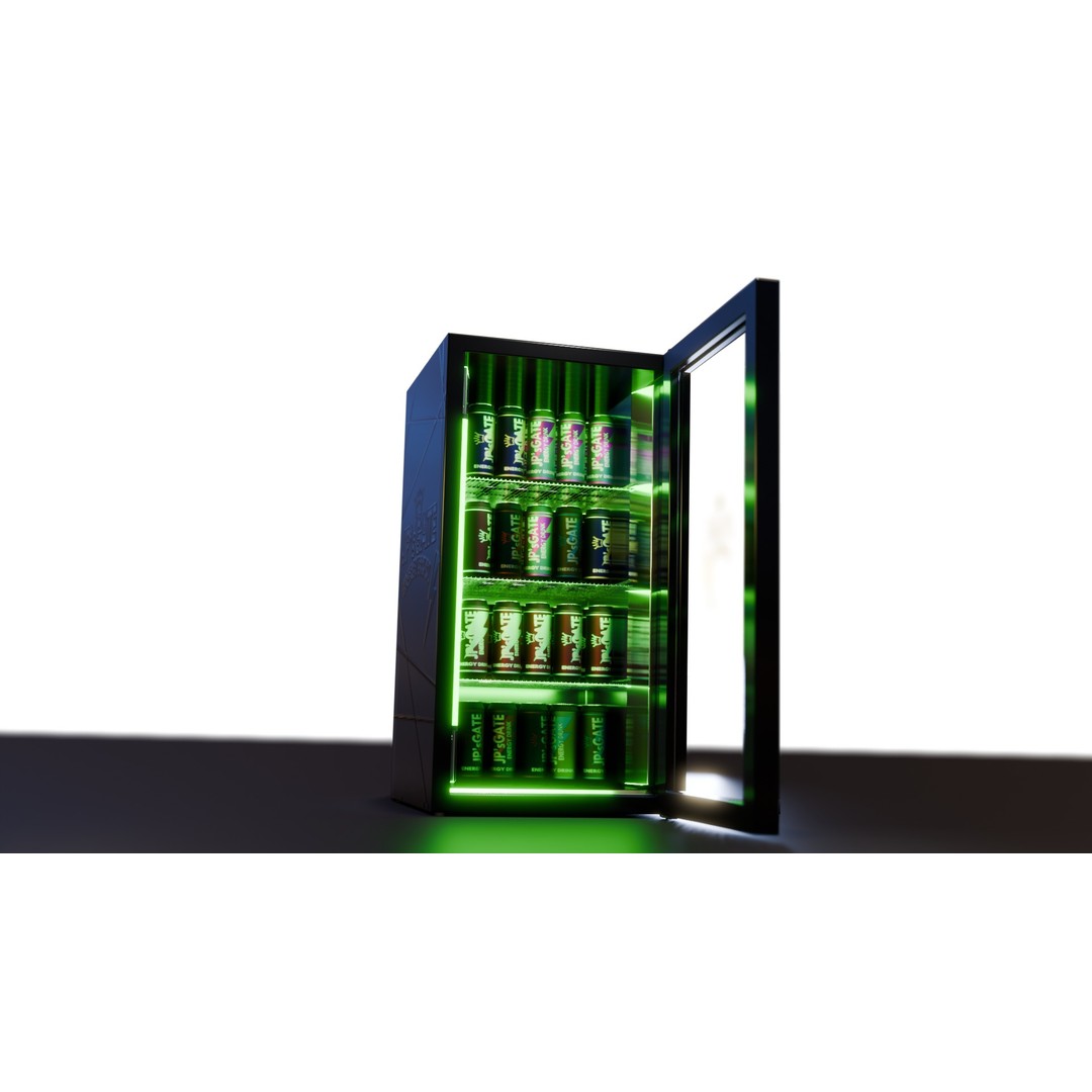 Soda Fridge 3D Model – Realistic Commercial Animation Asset, FBX, OBJ - View 8