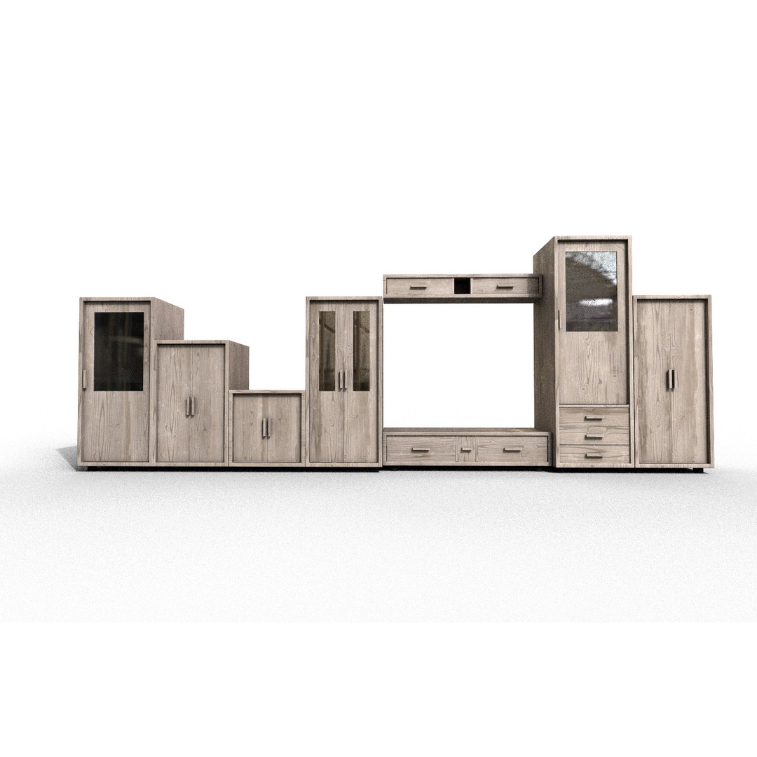 Modern Furniture Set 3D Model – Low Poly Game-Ready Asset, FBX, OBJ - View 3