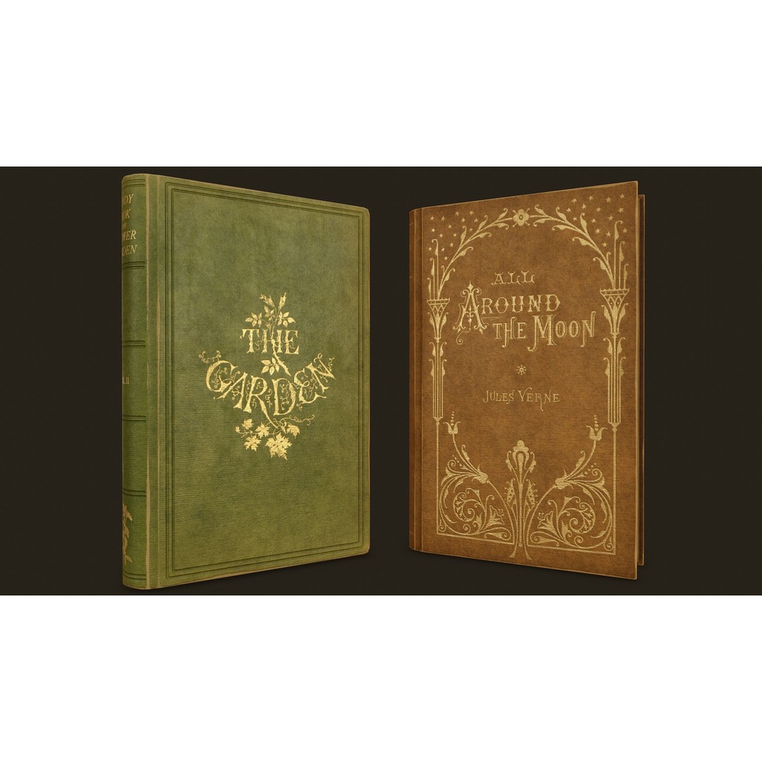 Old Books 3D Model – Low Poly Game Ready Asset, FBX, OBJ - View 4