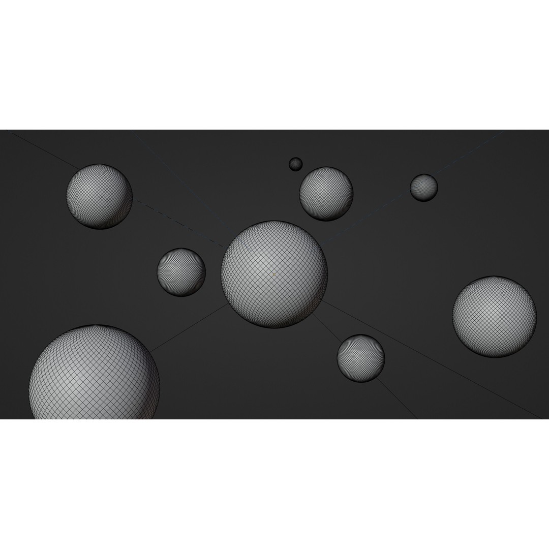 Bubbles 3D Model – Low Poly PBR Asset for Various Uses, Blender, FBX