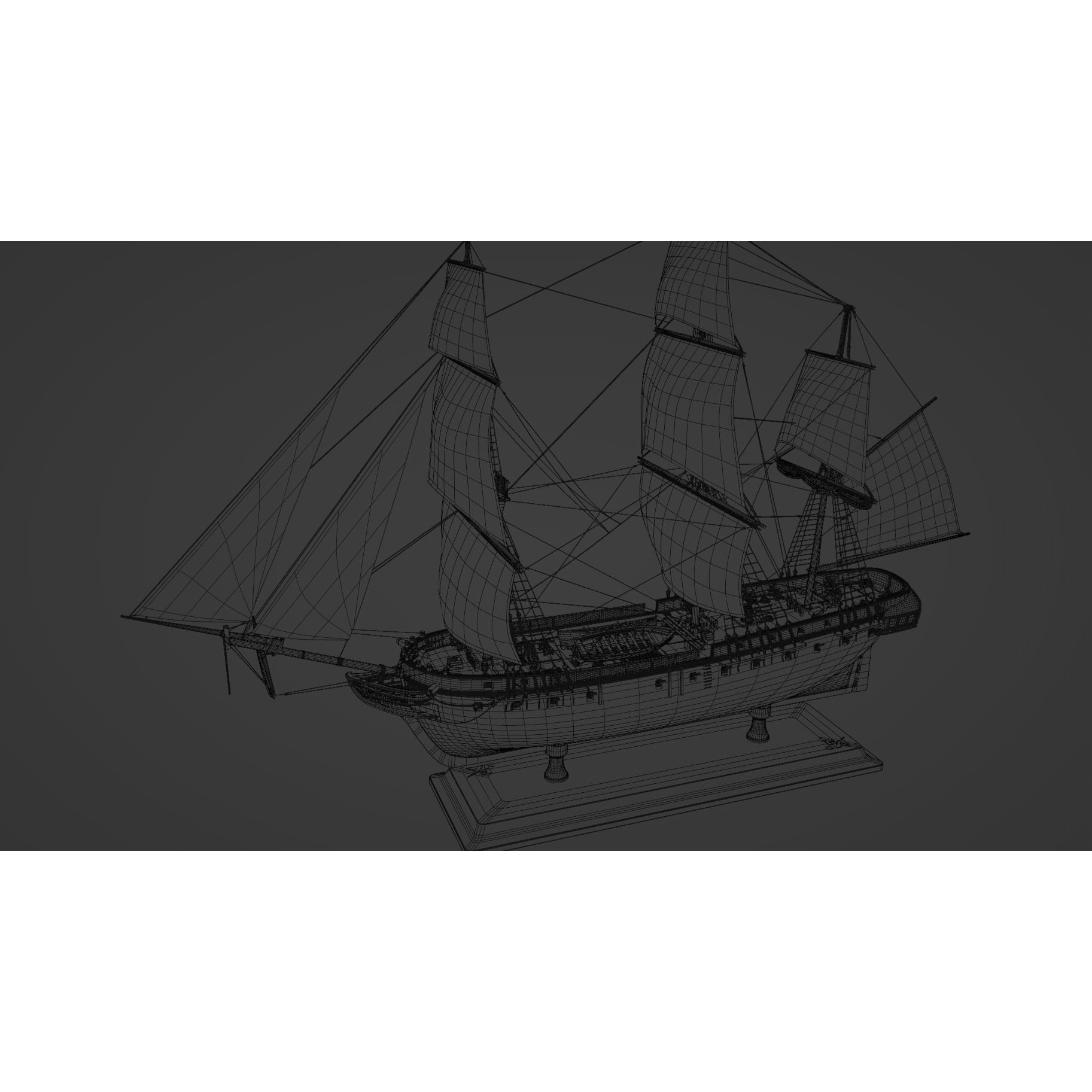 Endeavour Sailing Frigate - PBR Game-Ready 3D Model - View 19
