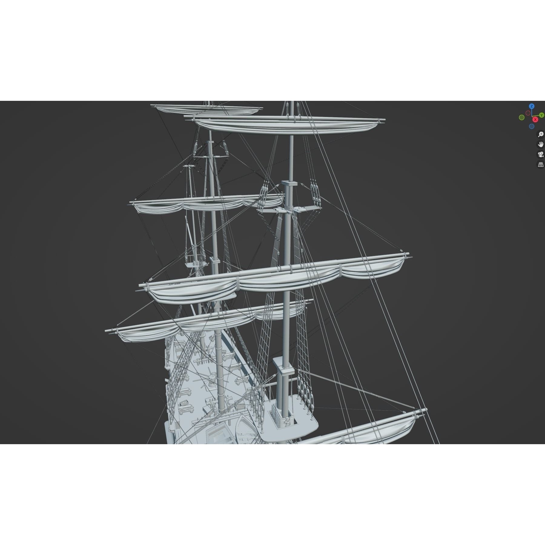 Endeavour Sailing Frigate - PBR Game-Ready 3D Model - View 50