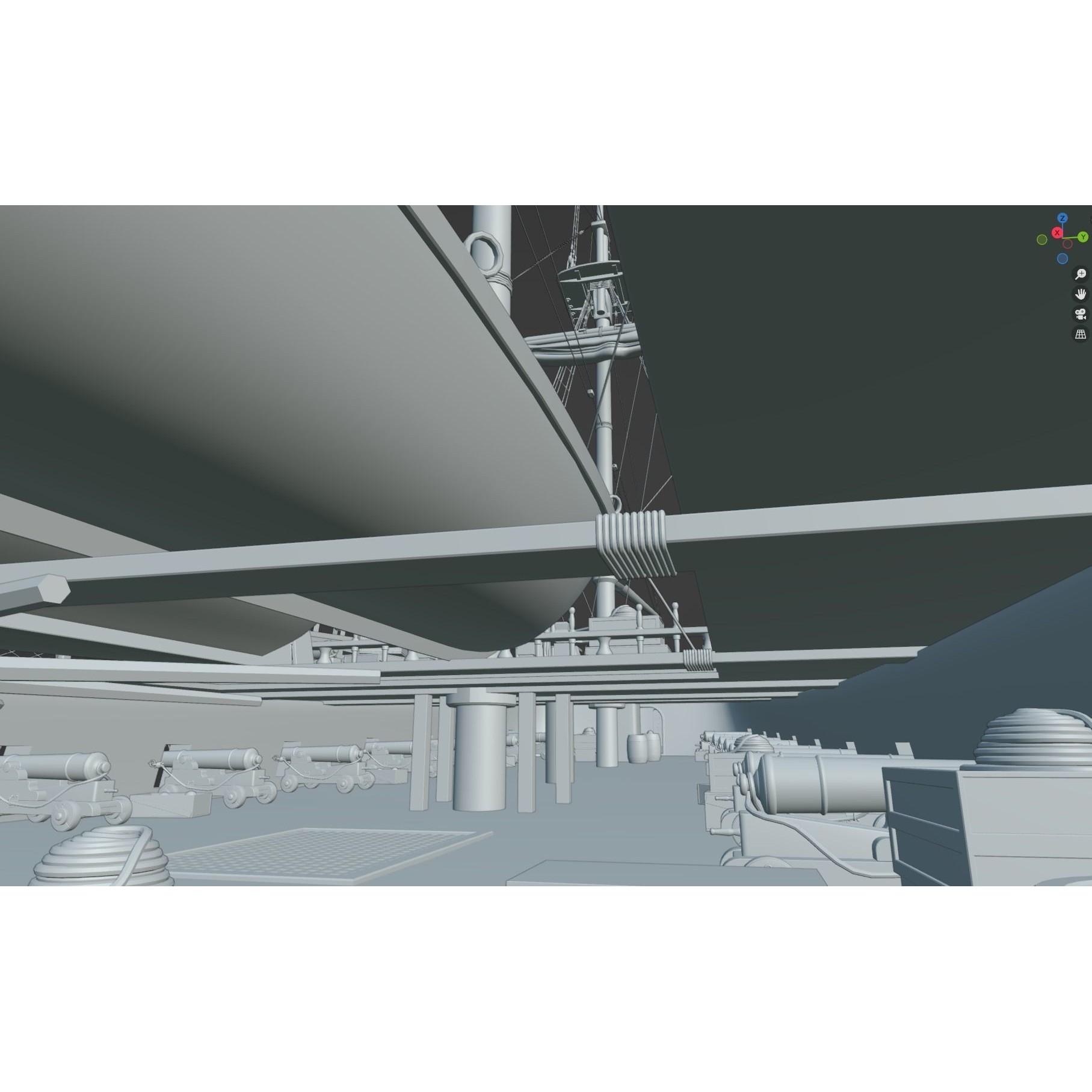 Endeavour Sailing Frigate - PBR Game-Ready 3D Model - View 52