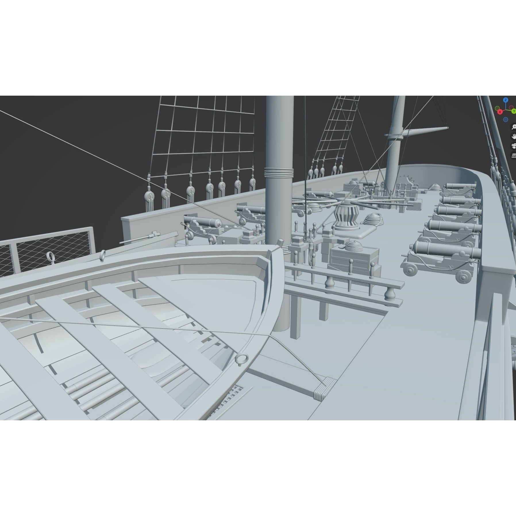 Endeavour Sailing Frigate - PBR Game-Ready 3D Model - View 53