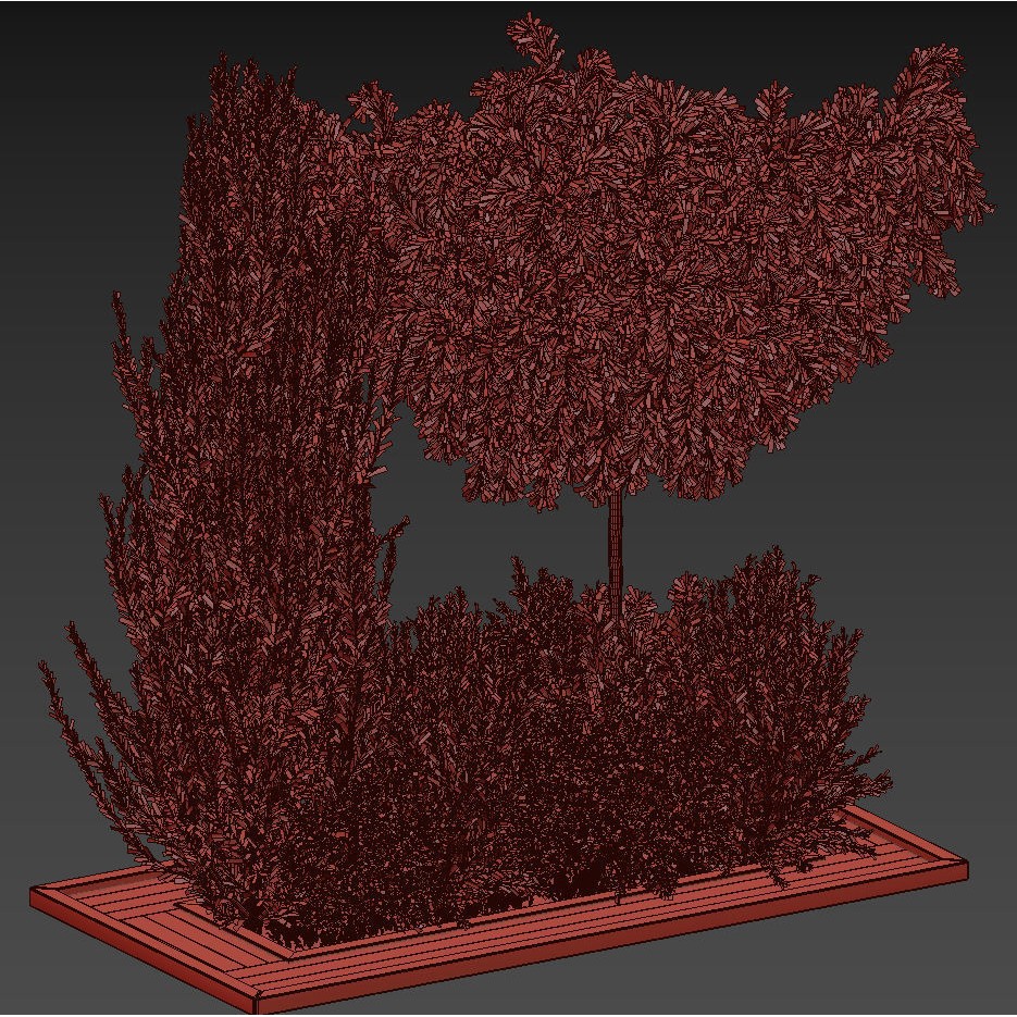 Garden Tree and Bush 3D Model – PBR Vegetation Asset, FBX