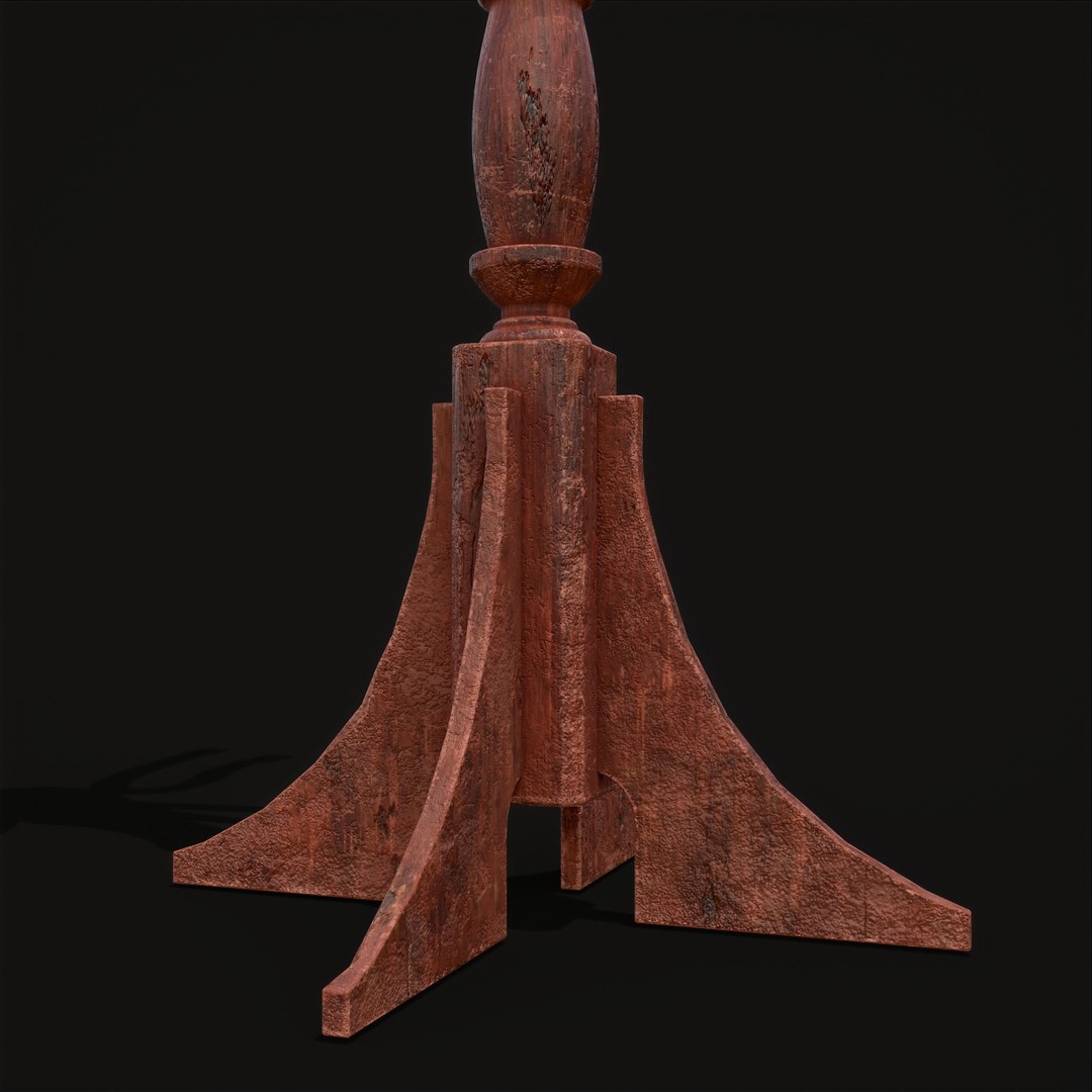 Ornate Wooden Coat Rack 3D Model – Low Poly Game Asset, FBX & OBJ - View 10