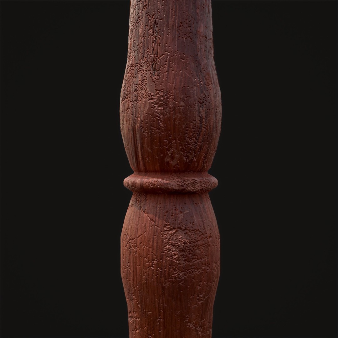 Ornate Wooden Coat Rack 3D Model – Low Poly Game Asset, FBX & OBJ - View 16