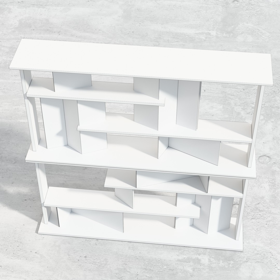 Garrett Bookcase 3D Model – Low Poly PBR Furniture for Interior Design