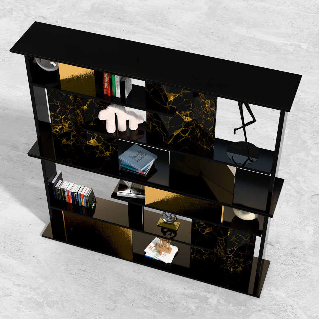 Garrett Bookcase 3D Model – Low Poly PBR Furniture for Interior Design - View 4