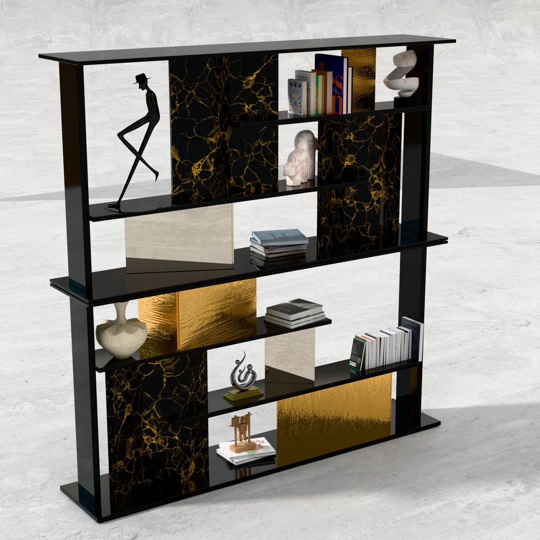 Garrett Bookcase 3D Model – Low Poly PBR Furniture for Interior Design - View 5