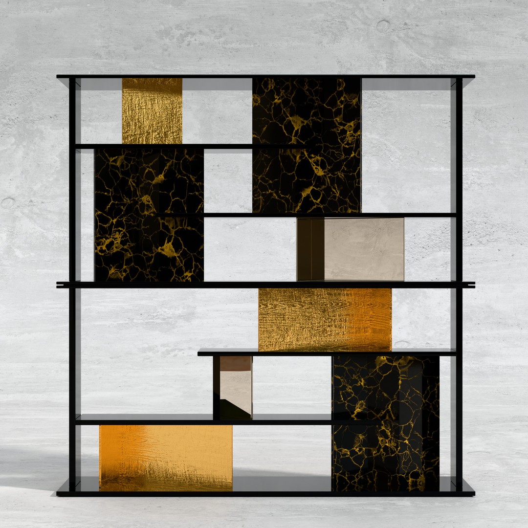 Garrett Bookcase 3D Model – Low Poly PBR Furniture for Interior Design - View 6
