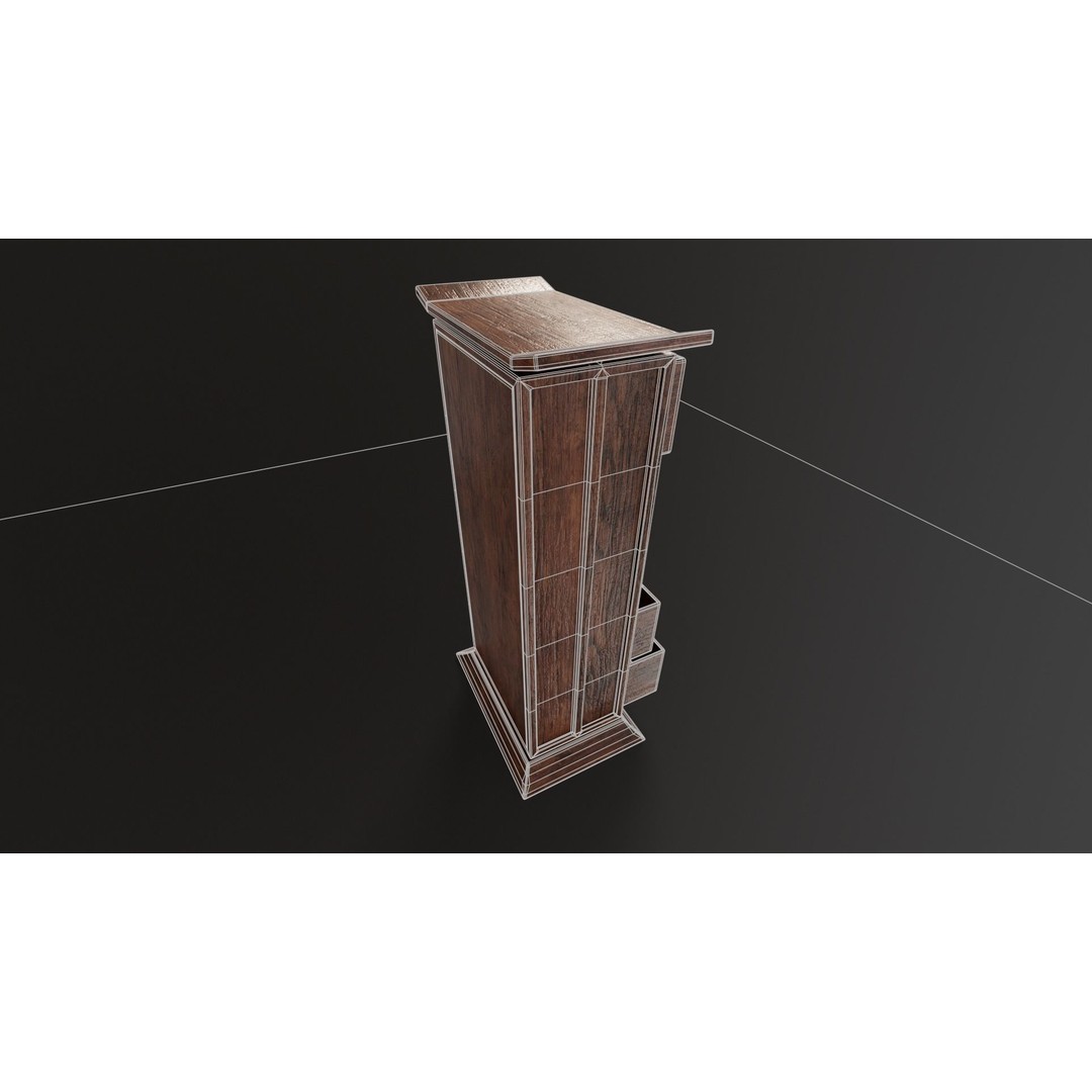 Kondo Dresser 3D Model – Low Poly Furniture Asset, FBX, OBJ - View 10