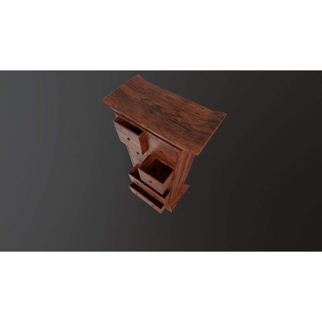 Kondo Dresser 3D Model – Low Poly Furniture Asset, FBX, OBJ - View 15