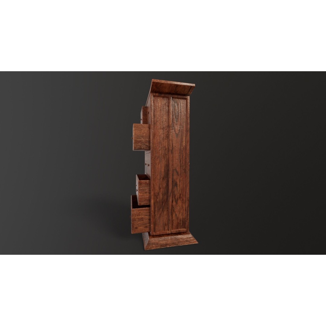 Kondo Dresser 3D Model – Low Poly Furniture Asset, FBX, OBJ - View 17