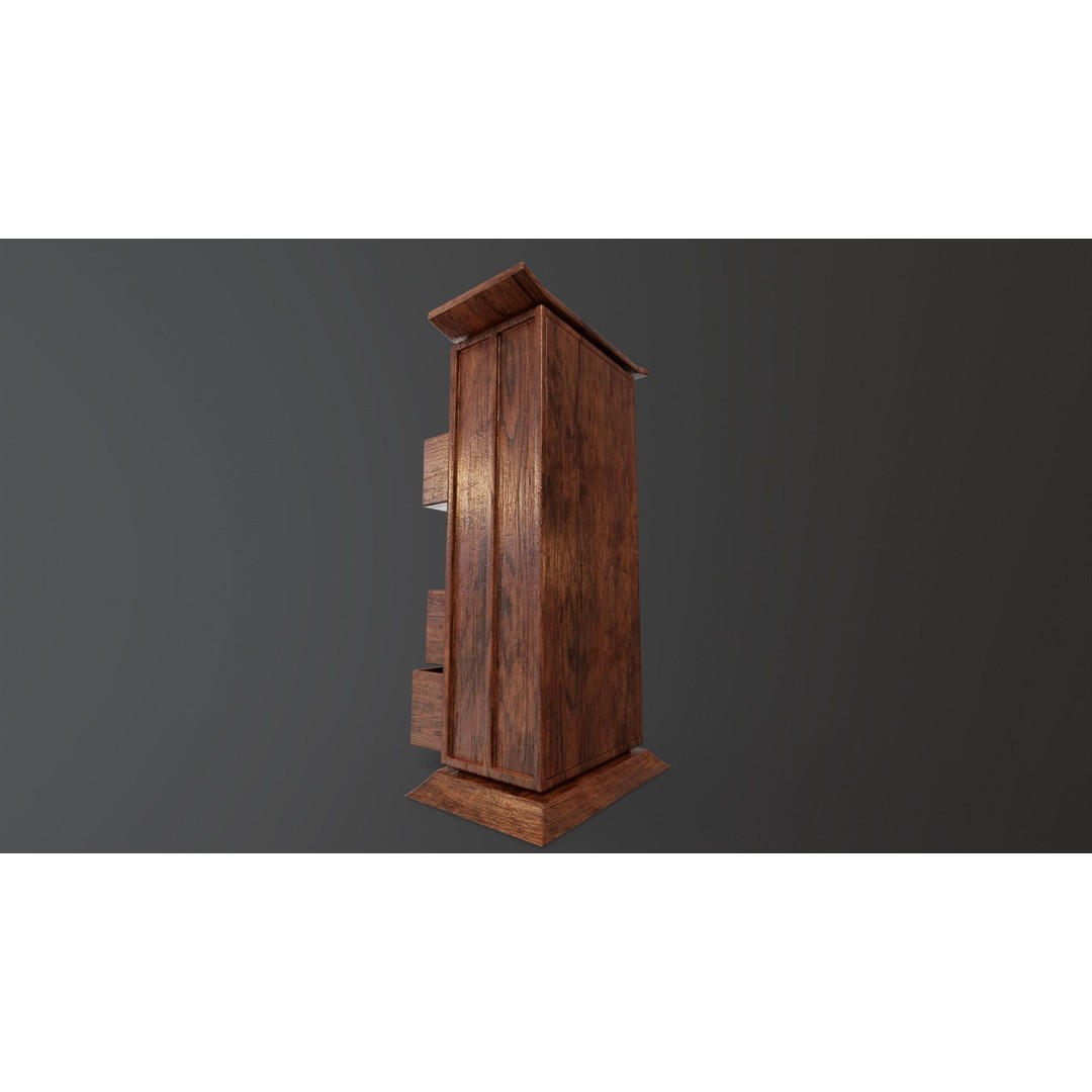 Kondo Dresser 3D Model – Low Poly Furniture Asset, FBX, OBJ - View 19