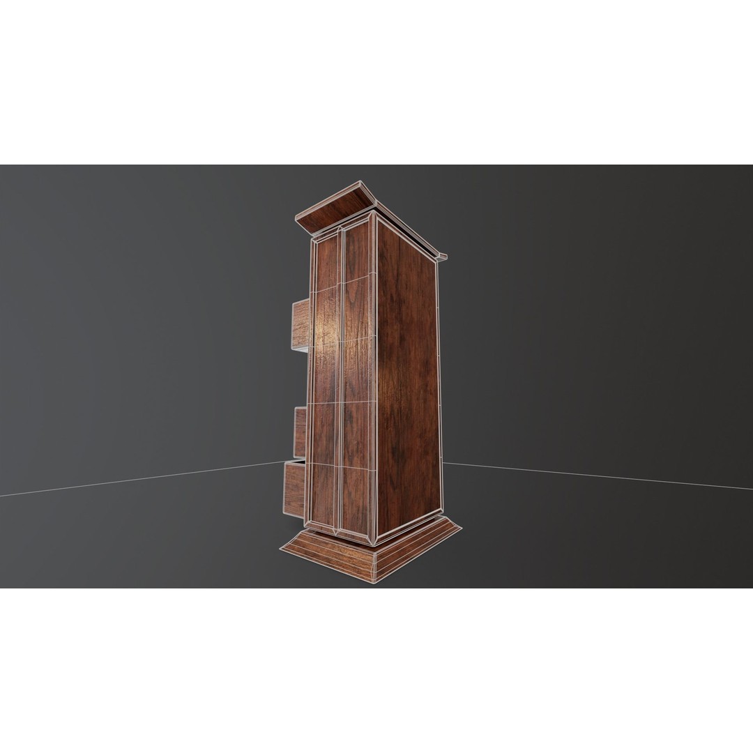 Kondo Dresser 3D Model – Low Poly Furniture Asset, FBX, OBJ - View 20