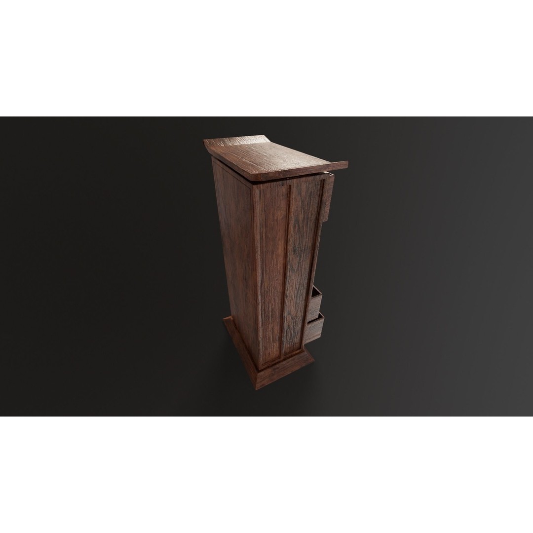 Kondo Dresser 3D Model – Low Poly Furniture Asset, FBX, OBJ - View 9