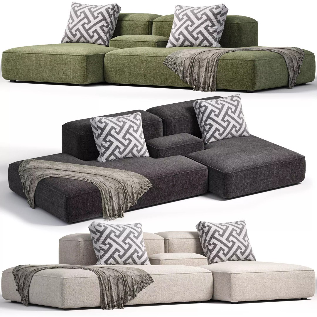 Cloud Sofa 3D Model – Modern Furniture Design, FBX & Blender Formats - View 2