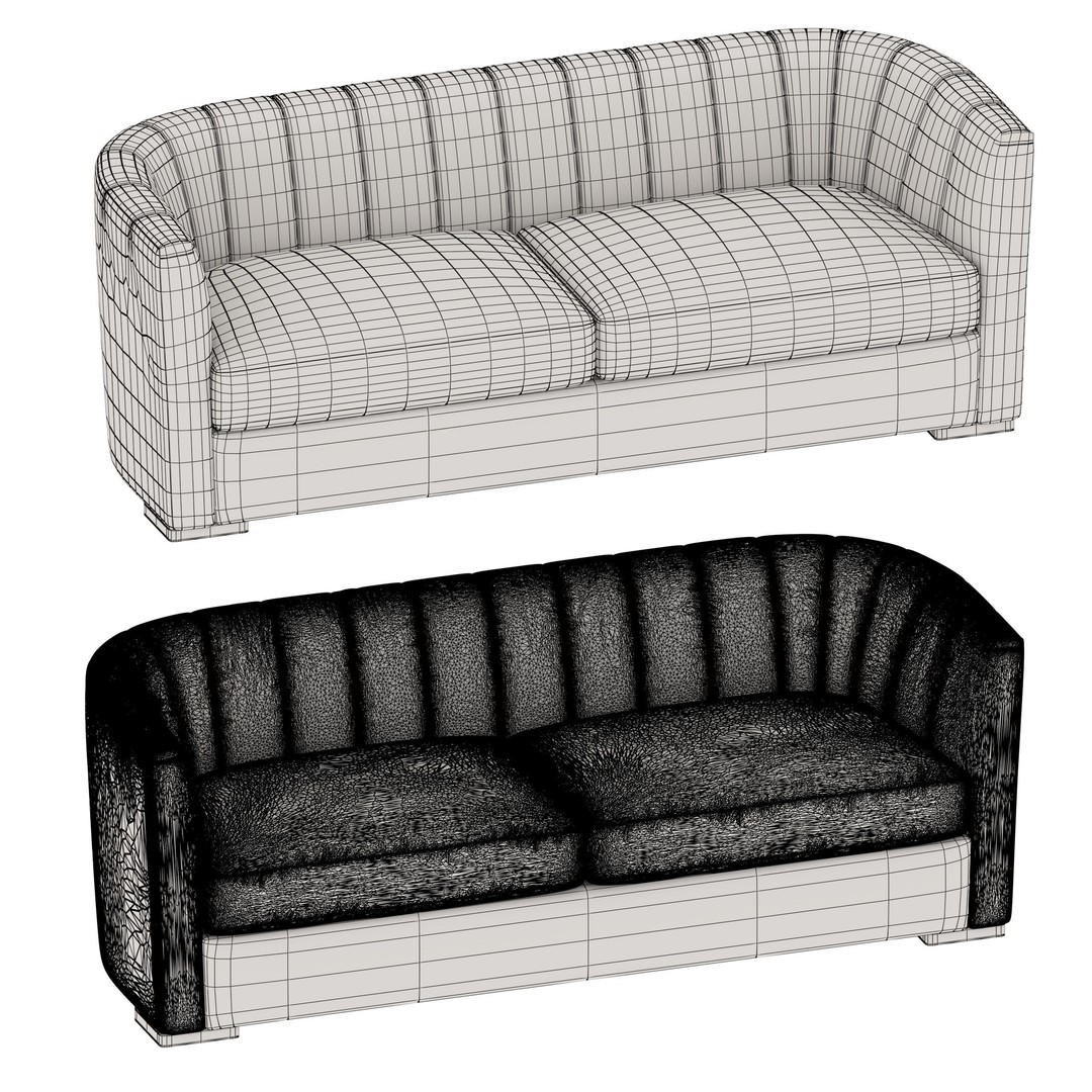 Audrey Sofa 3D Model – High Poly Game-Ready PBR Asset, FBX
