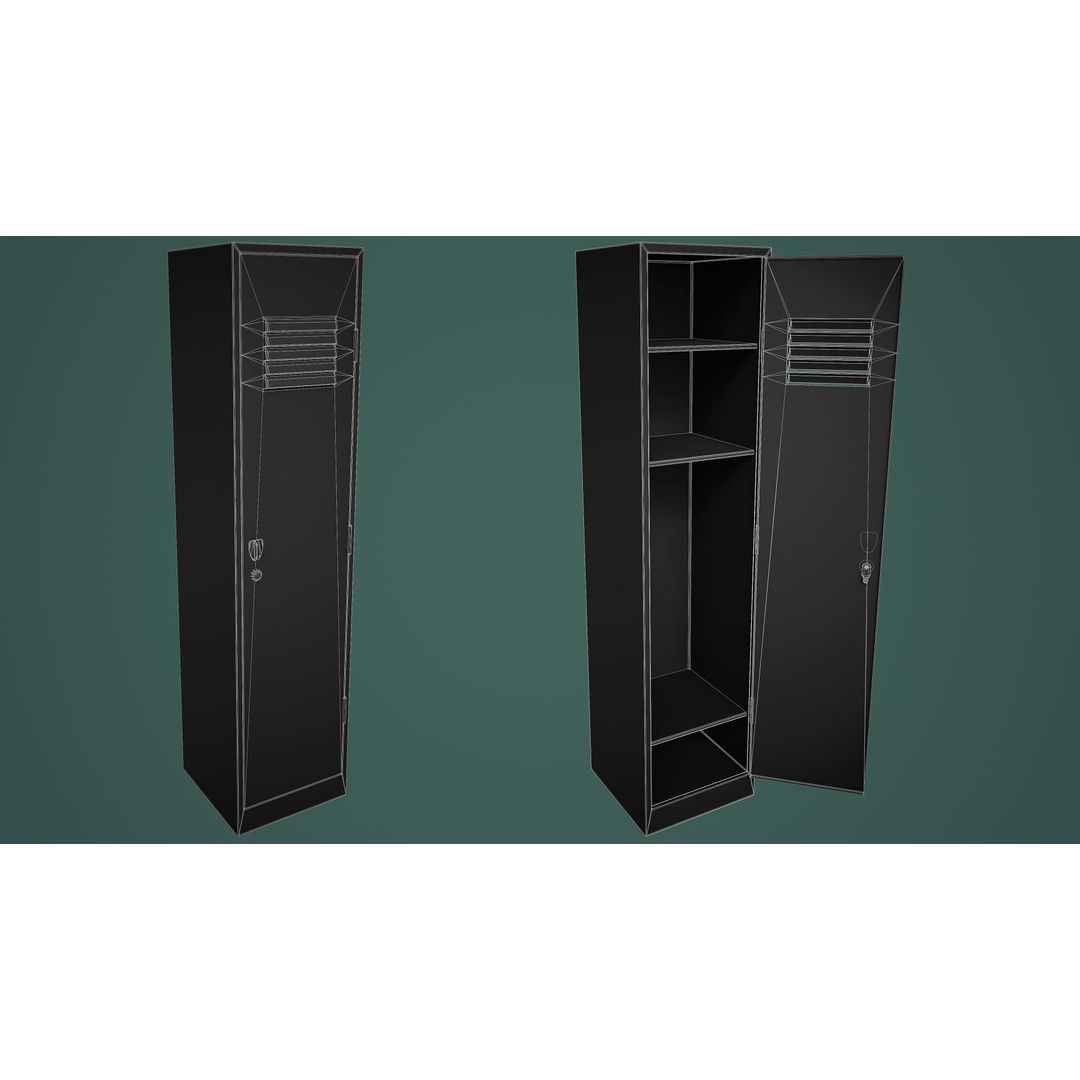 Large School Gym Locker 3D Model – Low Poly PBR Asset, FBX, OBJ