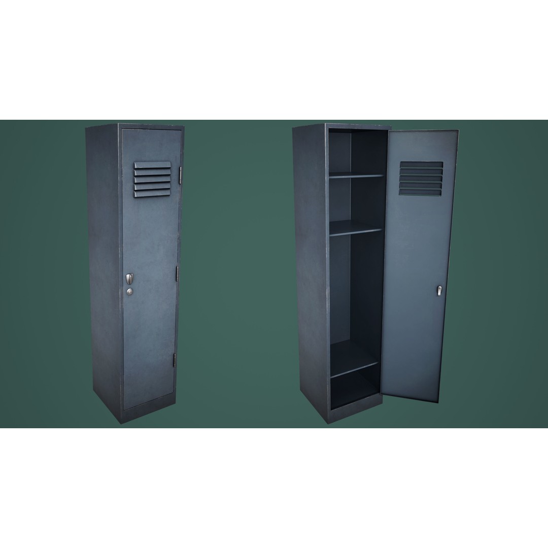 Large School Gym Locker 3D Model – Low Poly PBR Asset, FBX, OBJ - View 10