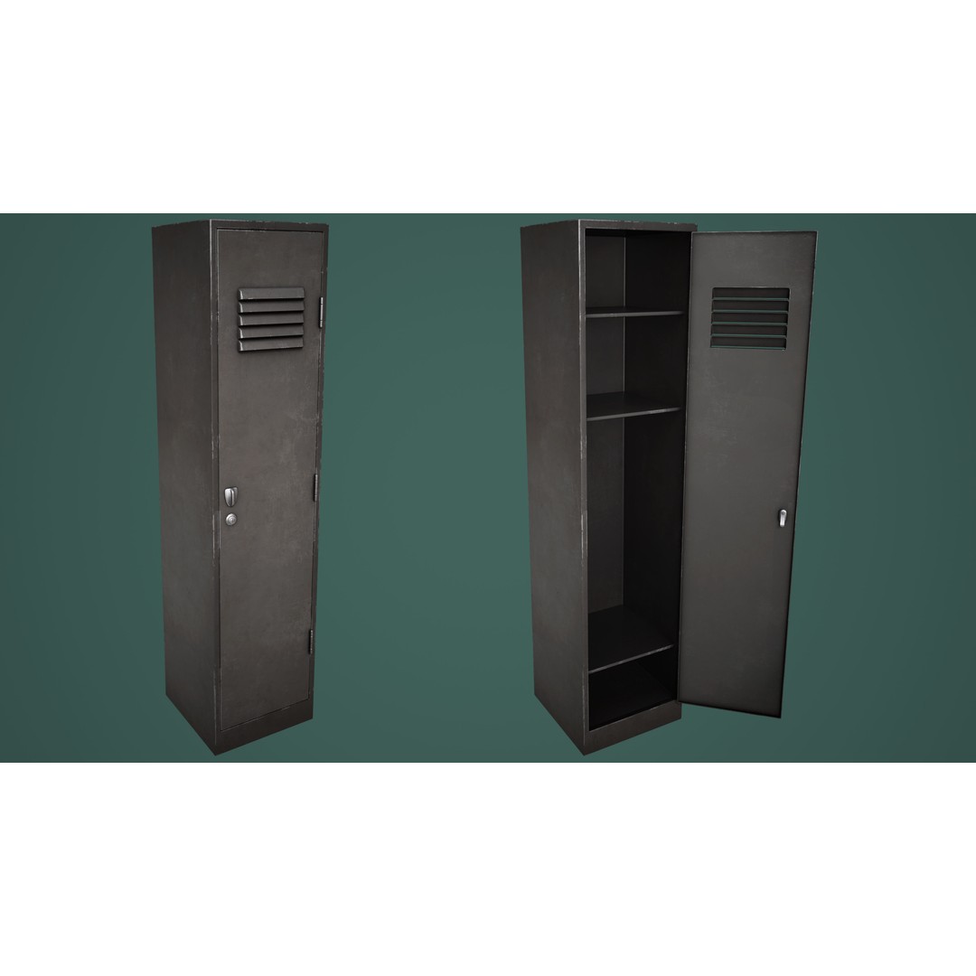 Large School Gym Locker 3D Model – Low Poly PBR Asset, FBX, OBJ - View 11