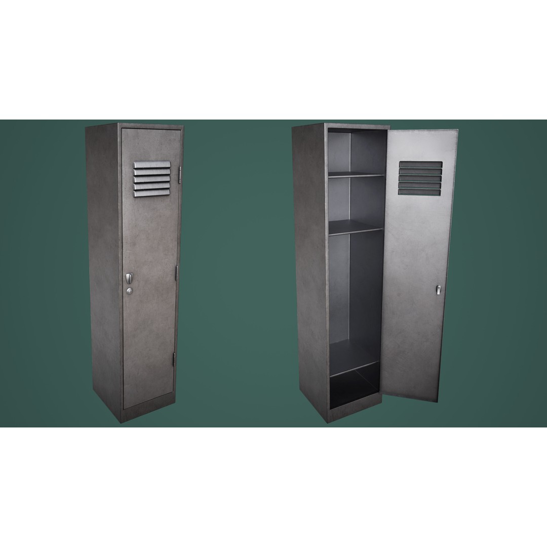 Large School Gym Locker 3D Model – Low Poly PBR Asset, FBX, OBJ - View 4