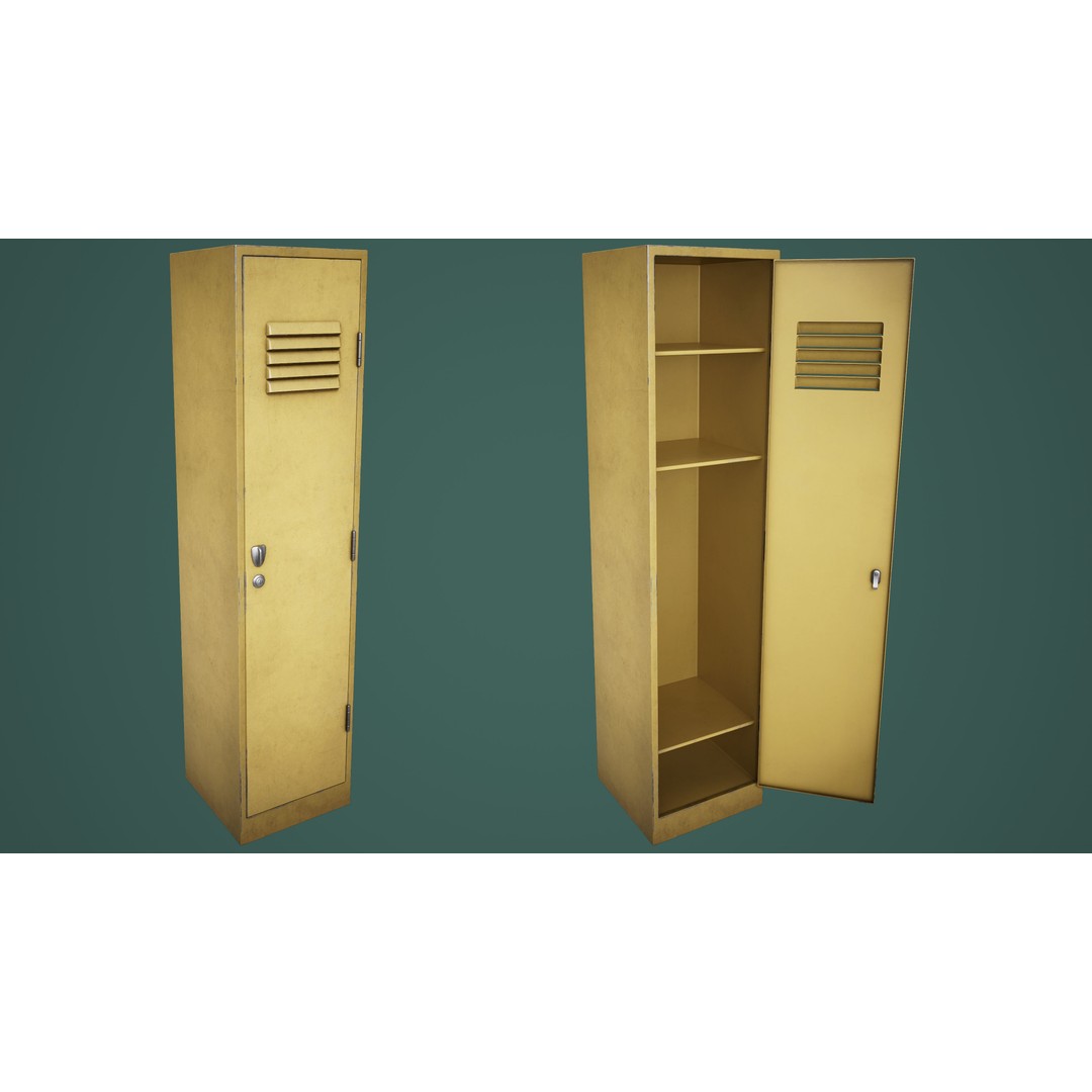 Large School Gym Locker 3D Model – Low Poly PBR Asset, FBX, OBJ - View 7