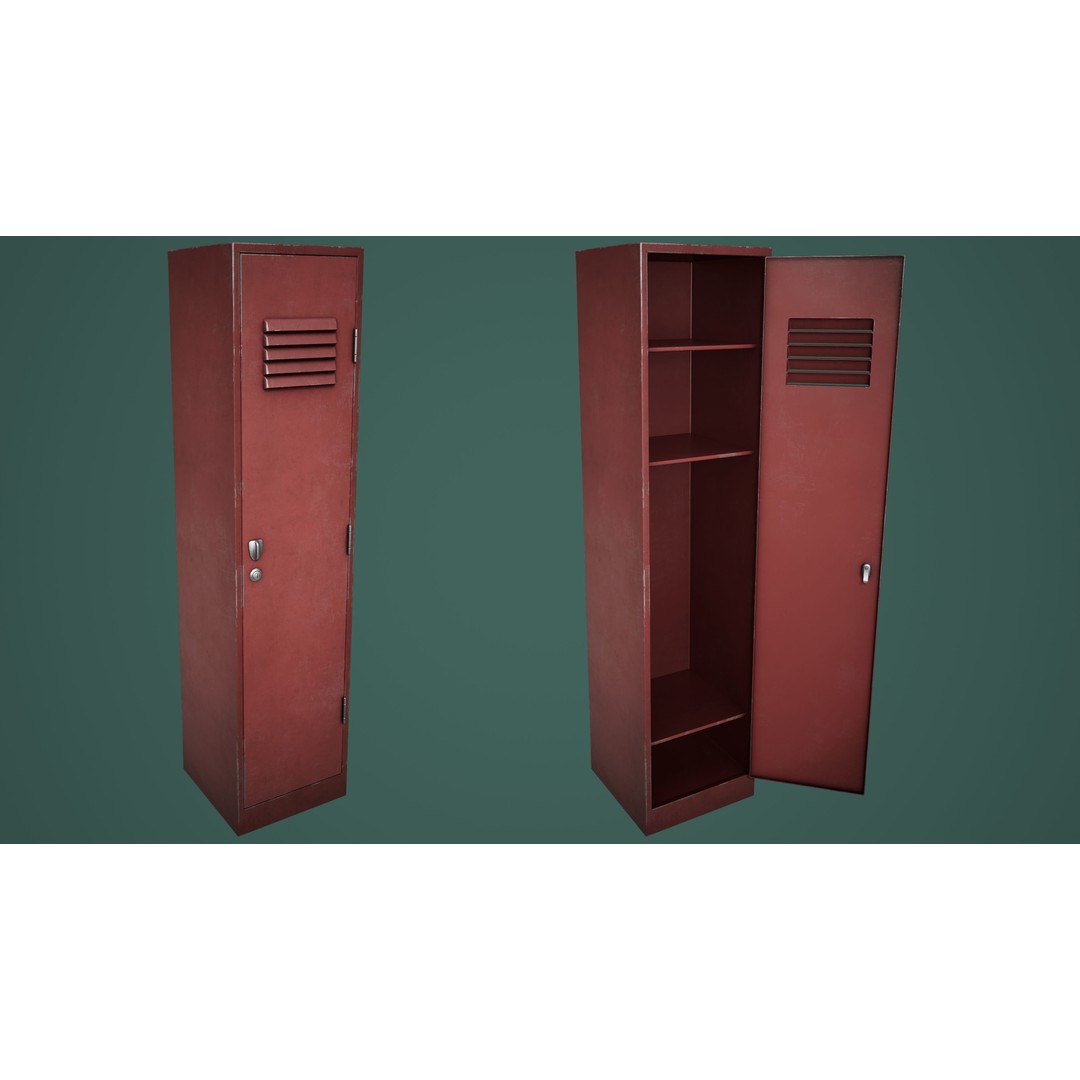 Large School Gym Locker 3D Model – Low Poly PBR Asset, FBX, OBJ - View 8